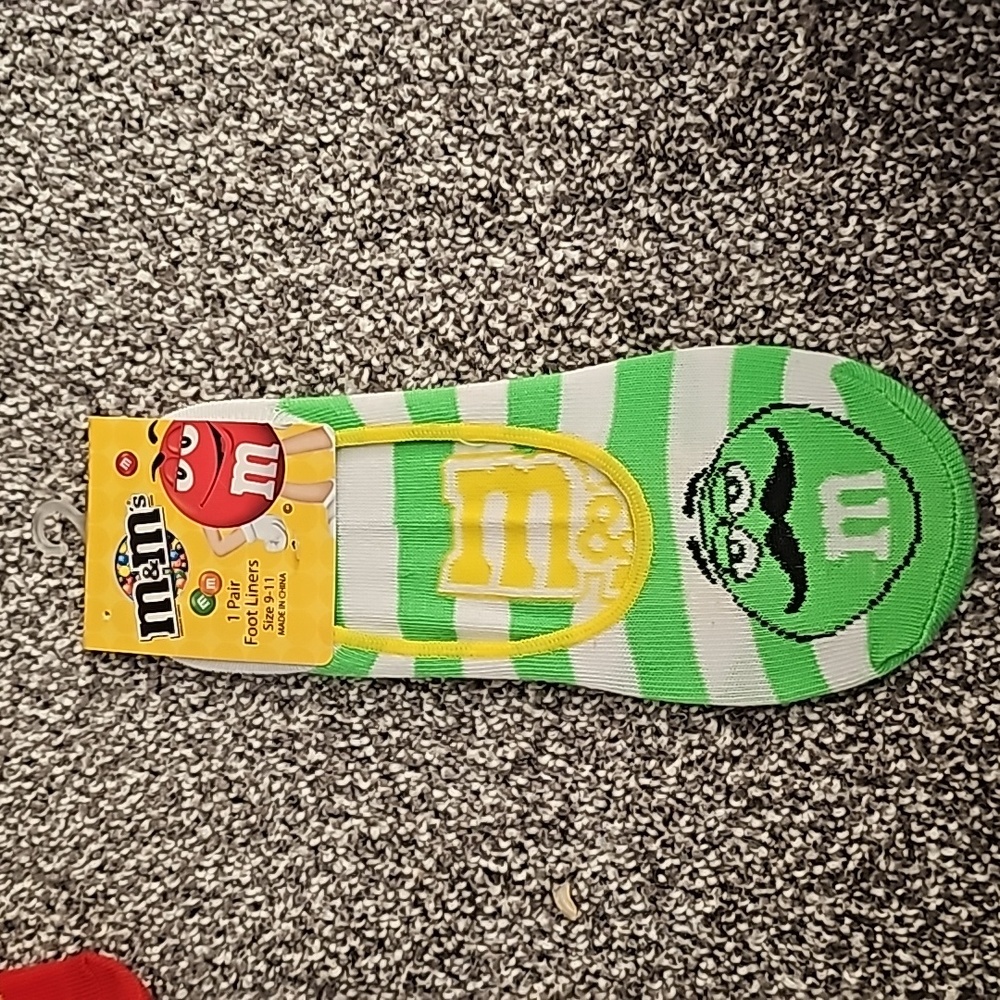 M&M's misprint socks (foot liners)